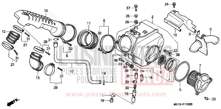AIR CLEANER for Africa Twin 750 BLACK (NH1K) from 1991